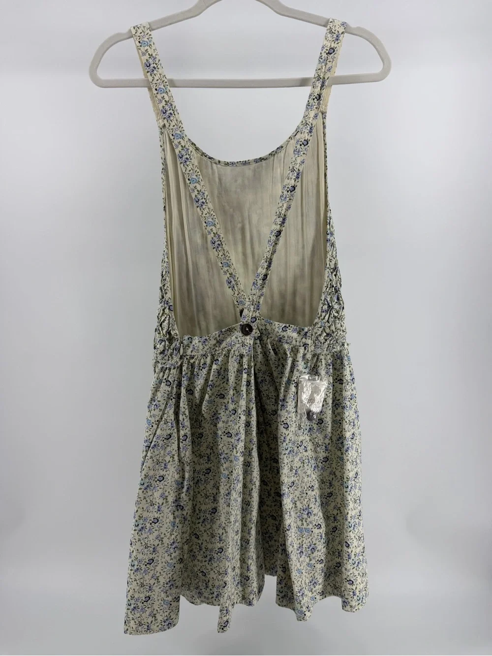 NWT Free People Petunia Mini Dress, Cream Blue Floral, Women's Medium - Picture 8 of 16